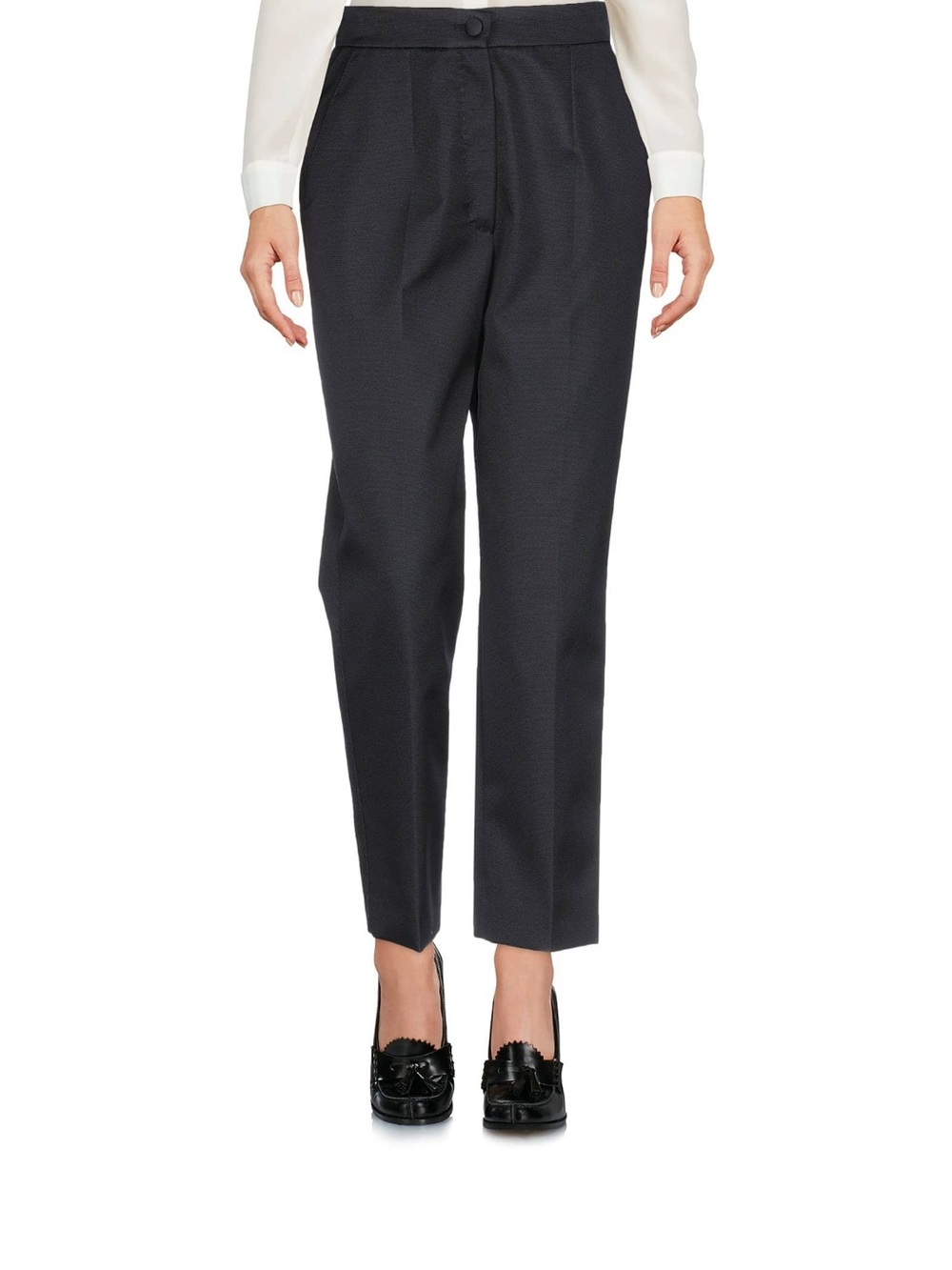 Dolce & Gabbana Black Silk Tailored High-Rise Trousers NWT! Classic